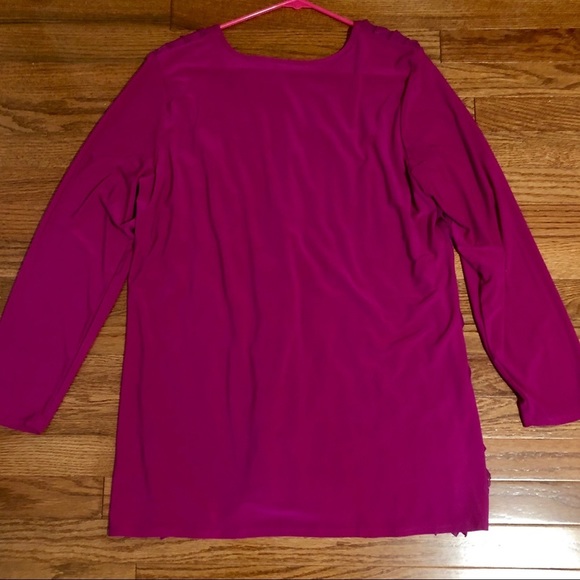 Antthony Original pink long sleeve ruffle Top XL - Picture 2 of 8